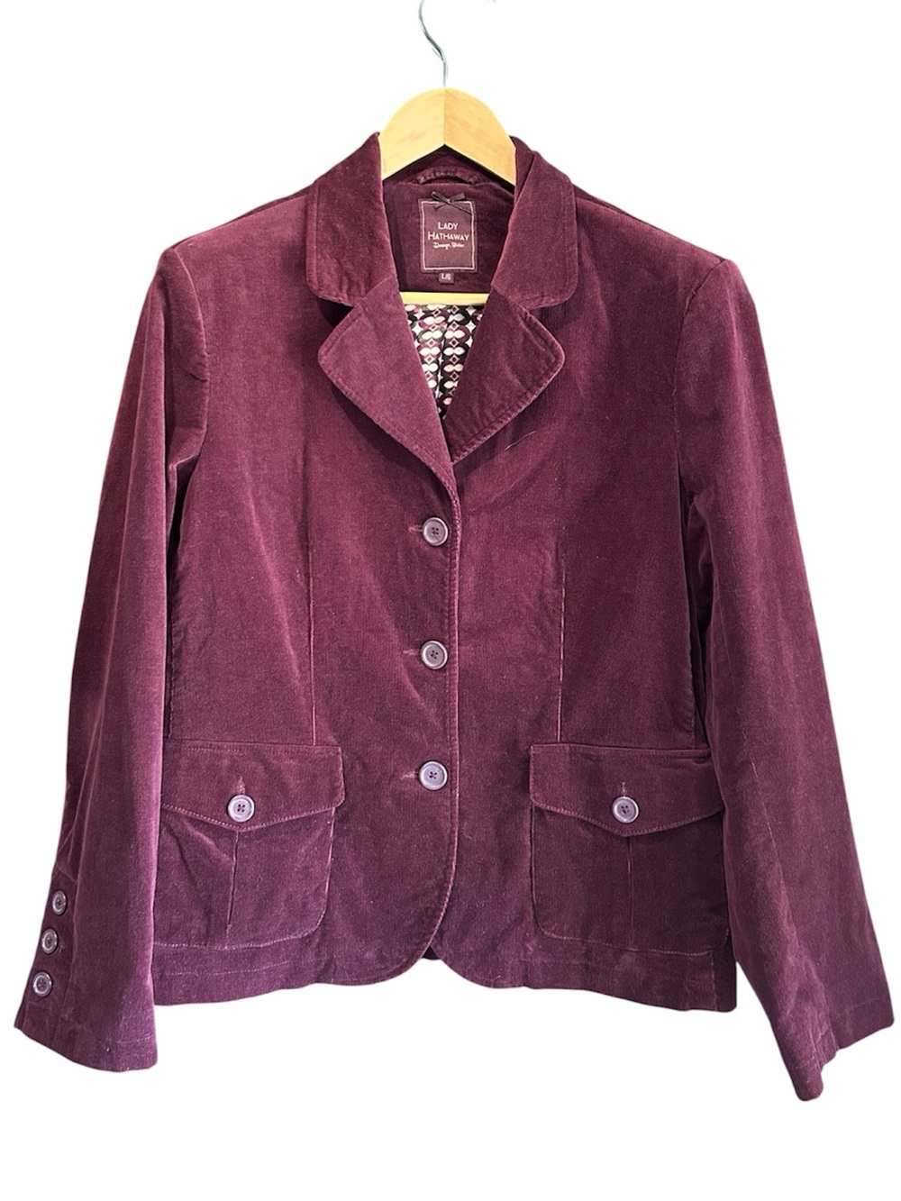 Lady Hathaway Plum Corduroy Blazer Jacket
